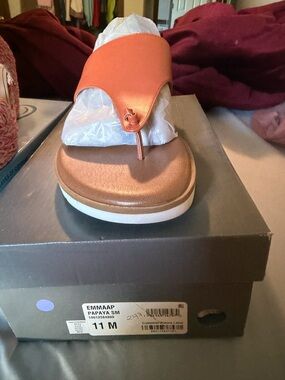 Papaya Women’s Orange Thong Sandal - Size 11 M